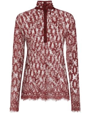 Dolce & Gabbana Chantilly Lace Top - Red