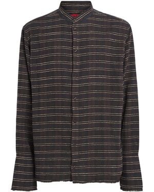 424 Cotton-Blend Flannel Shirt - Black