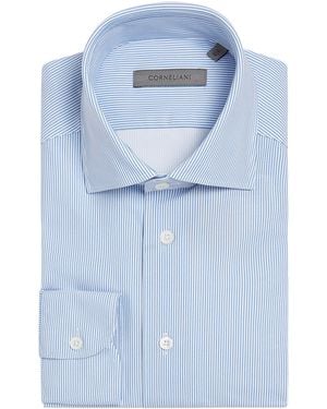 Corneliani Stripe Formal Shirt - Blue