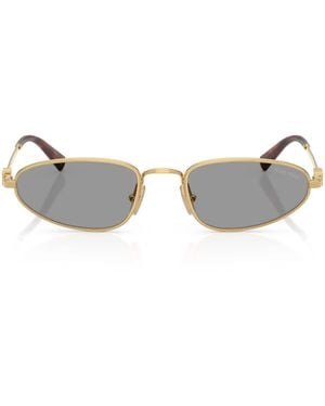 Miu Miu Metal Oval Sunglasses - Metallic