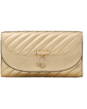 Jimmy Choo Leather Curve Chain Wallet - Natural