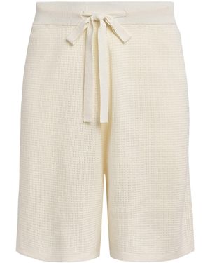 Commas Cotton-Hemp Crochet Shorts - Natural