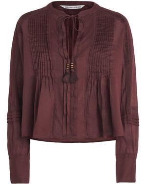 Veronica Beard Self-Tie Sawyer Blouse - Purple