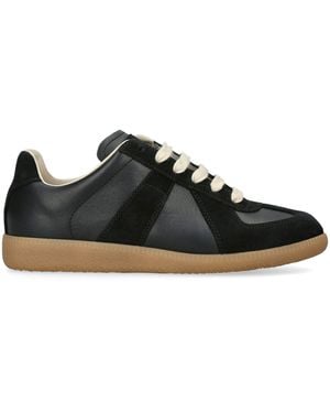 Maison Margiela Leather Replica Trainers - Black