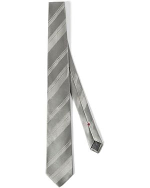 Brunello Cucinelli Silk Stripe Tie - White