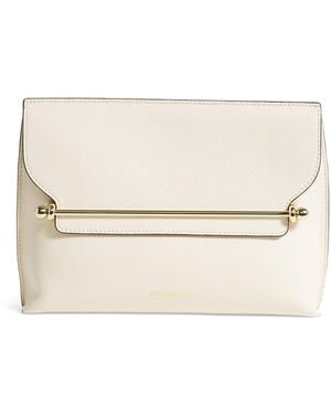 Strathberry Leather Stylist Clutch Bag - Natural