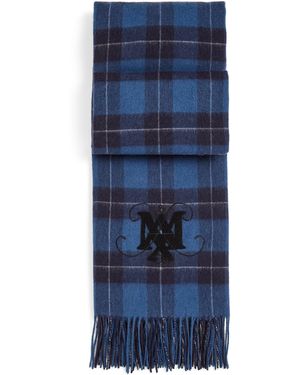 MAX&Co. Wool Check Scarf - Blue