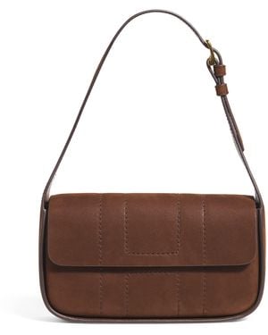 Harrods Suede Baguette Shoulder Bag - Brown