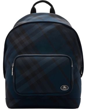 Burberry Check Grid Backpack - Blue