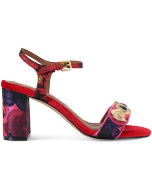 Kurt Geiger Embellished Langley Heeled Sandals - Red