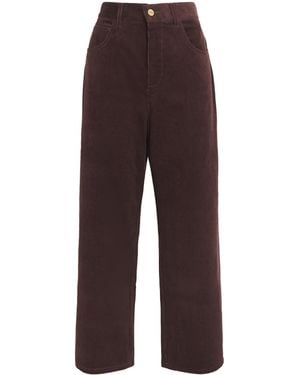 PAIGE Corduroy Arellia High-Rise Pants - Brown