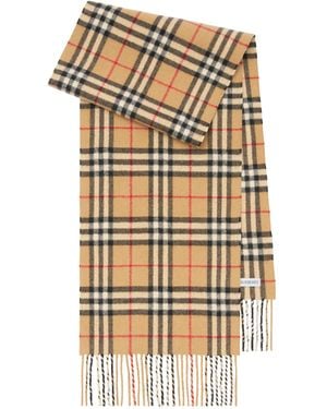 Burberry Cashmere-Blend Sparkle Check Scarf - Metallic