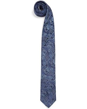 Eton Silk Paisley Tie - Blue