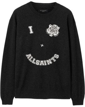 AllSaints Organic Cotton Grinner Jumper - Black