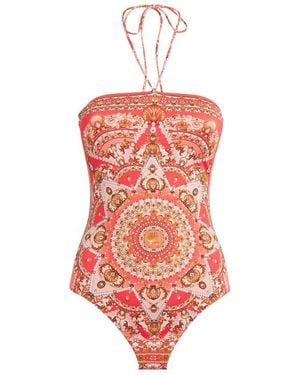 Camilla Floral Crystal-Embellished Swimsuit - Red