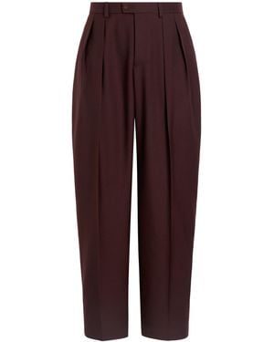 Dolce & Gabbana Wool Gabardine Pleated Trousers - Purple