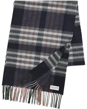 Johnstons of Elgin Cashmere Check Scarf - Grey