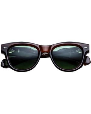 Jacques Marie Mage Kinshasa Round Sunglasses - Black