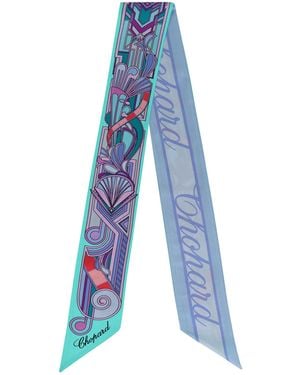 Chopard Organic Silk Printed Scarf - Blue