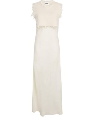 Jil Sander Bouclé Top And Maxi Dress Set - White