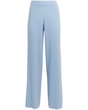 Allude Cashmere Rib Trousers - Blue