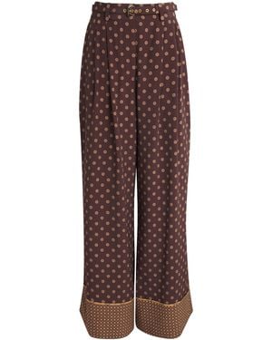 Zimmermann Printed Wide-Leg Pants - Brown