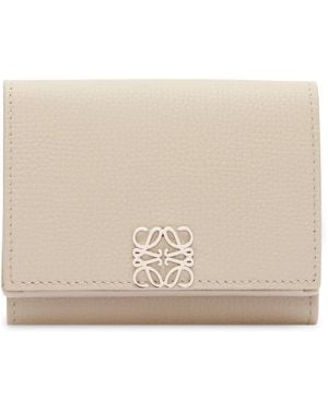 Loewe Leather Anagram Trifold Wallet - White