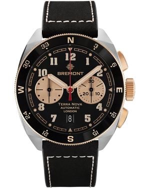 Bremont X Jimmy Chin Sterling And Rose Terra Nova Chronograph Watch - Black