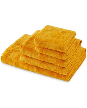 Dolce & Gabbana Set Of 5 Cotton Jacquard Bath Towels - Orange