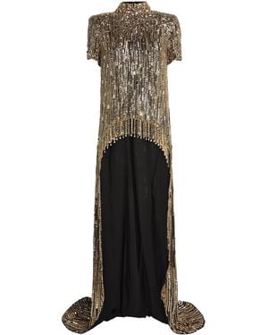 Jenny Packham Embellished Asymmetric Zea Top - Metallic