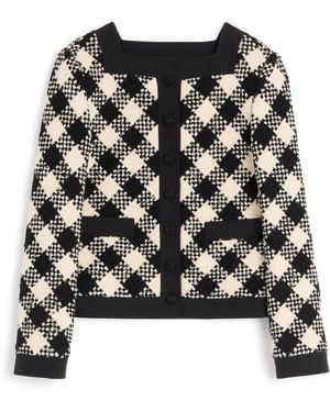 Valentino Tweed Damier Jacket - Black