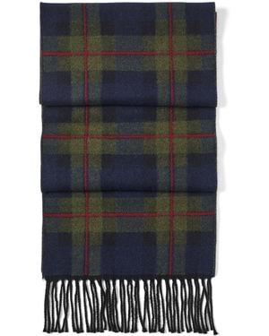 Aspinal of London Merino Wool Tartan Scarf - Blue