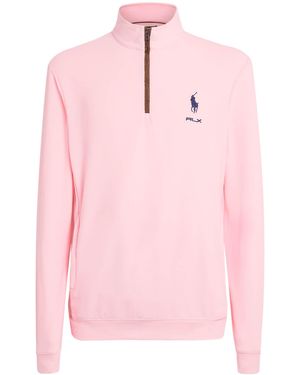 Ralph Lauren Polo Pony Quarter-Zip Sweatshirt - Pink