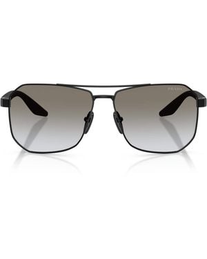 Prada Linea Rossa Metal A53S Geometric Sunglasses - Gray