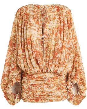 De La Vali Chiffon Eulalia Mini Dress - Yellow