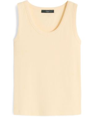 Weekend by Maxmara Stretch-Cotton Ribbed Tank Top - Natural