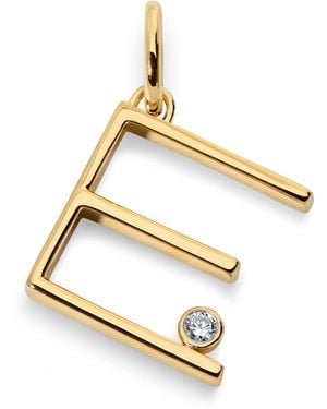Monica Vinader Vermeil And Diamond E Initial Pendant - Metallic