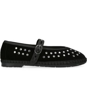 Flabelus Embellished Mae Mary Janes - Black