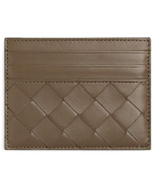 Bottega Veneta Leather Intrecciato Card Holder - Brown
