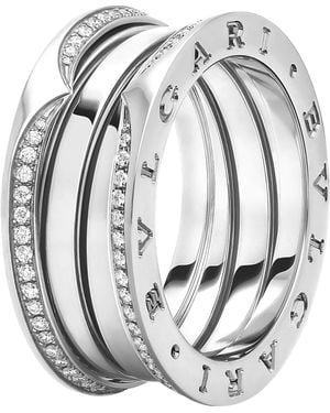 BVLGARI And Diamond B.Zero1 Three-Band Ring - Metallic