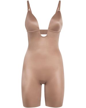 Spanx Suit Your Fancy Plunge Mid-Thigh Bodysuit - Natural