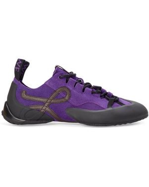 Loewe Split Leather Grip Sneakers - Purple