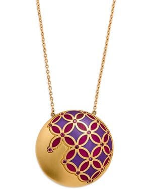 Nada Ghazal Enamel And Ruby My Muse Glory Necklace - Pink