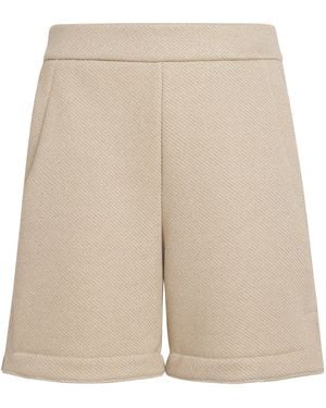 Max Mara Cotton-Blend Jersey Shorts - Natural