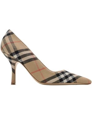 Burberry Linen Check Dame Pumps 90 - Metallic