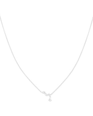 Astrid & Miyu And Diamond Drop Pendant Necklace - White