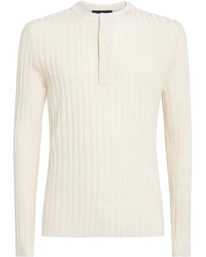 Amiri Wool-Blend Script Henley Jumper - White