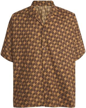 IM MEN Printed Short Sleeve Shirt - Brown