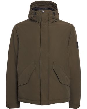Stone Island Down Micro Twill Short Parka - Green