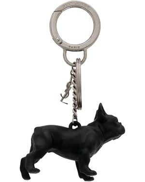 Saint Laurent Bulldog Keychain - White